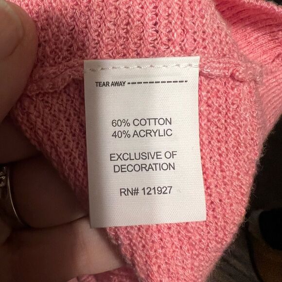 NWT Johnnie-O Belmore Sweater Coral Pink Cotton Blend V-Neck Pullover Size M - Picture 7 of 8